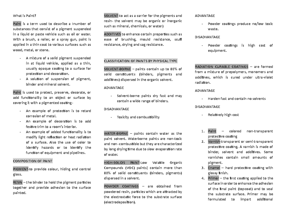Paint - E-notes - What is Paint? Paint is a term used to describe a ...
