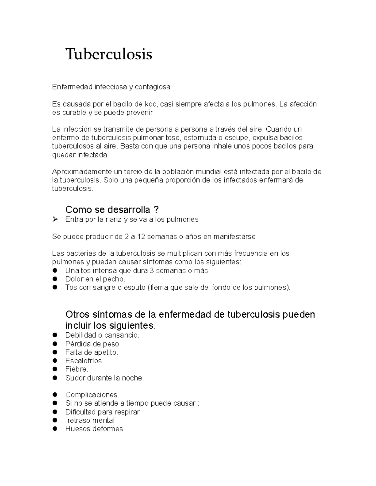 cansancio sudores y perdida de pesos