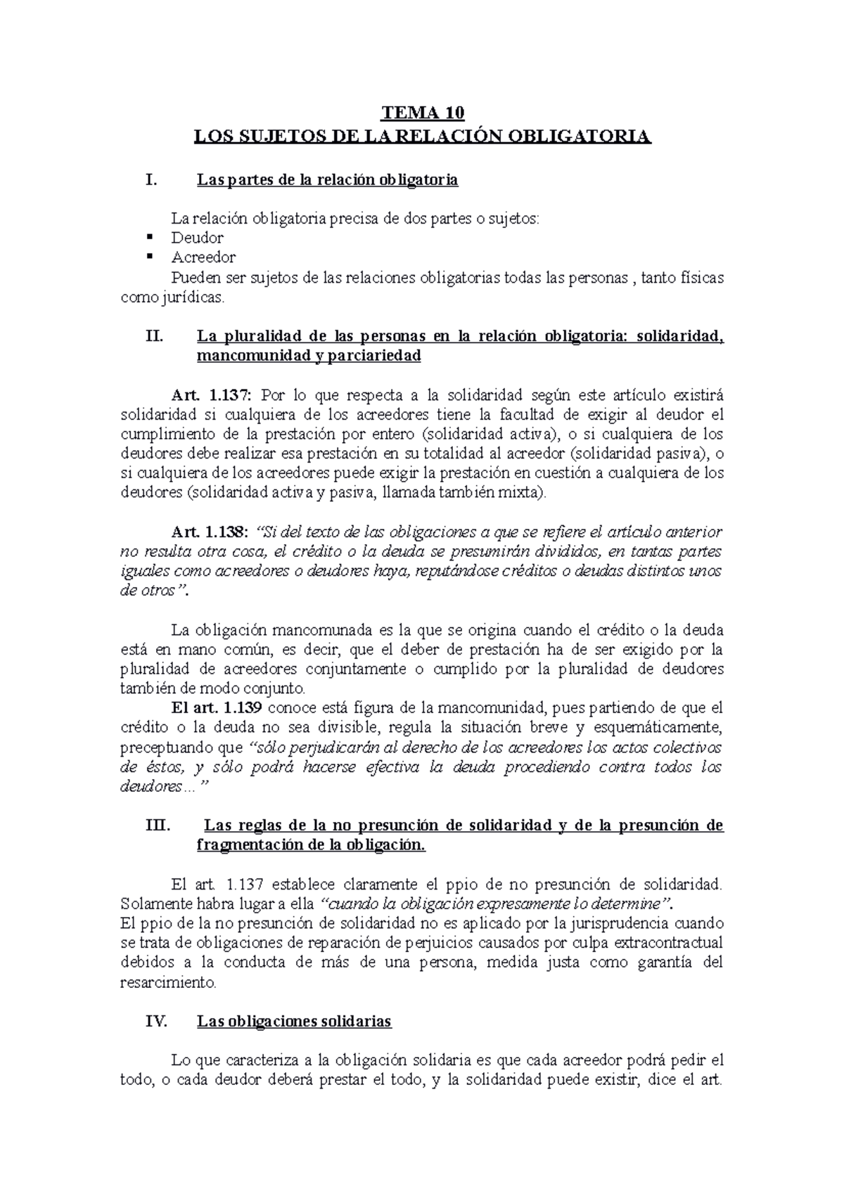 TEMA 10y11 - DERECHO CIVIL II - TEMA 10 LOS SUJETOS DE LA RELACIÓN ...