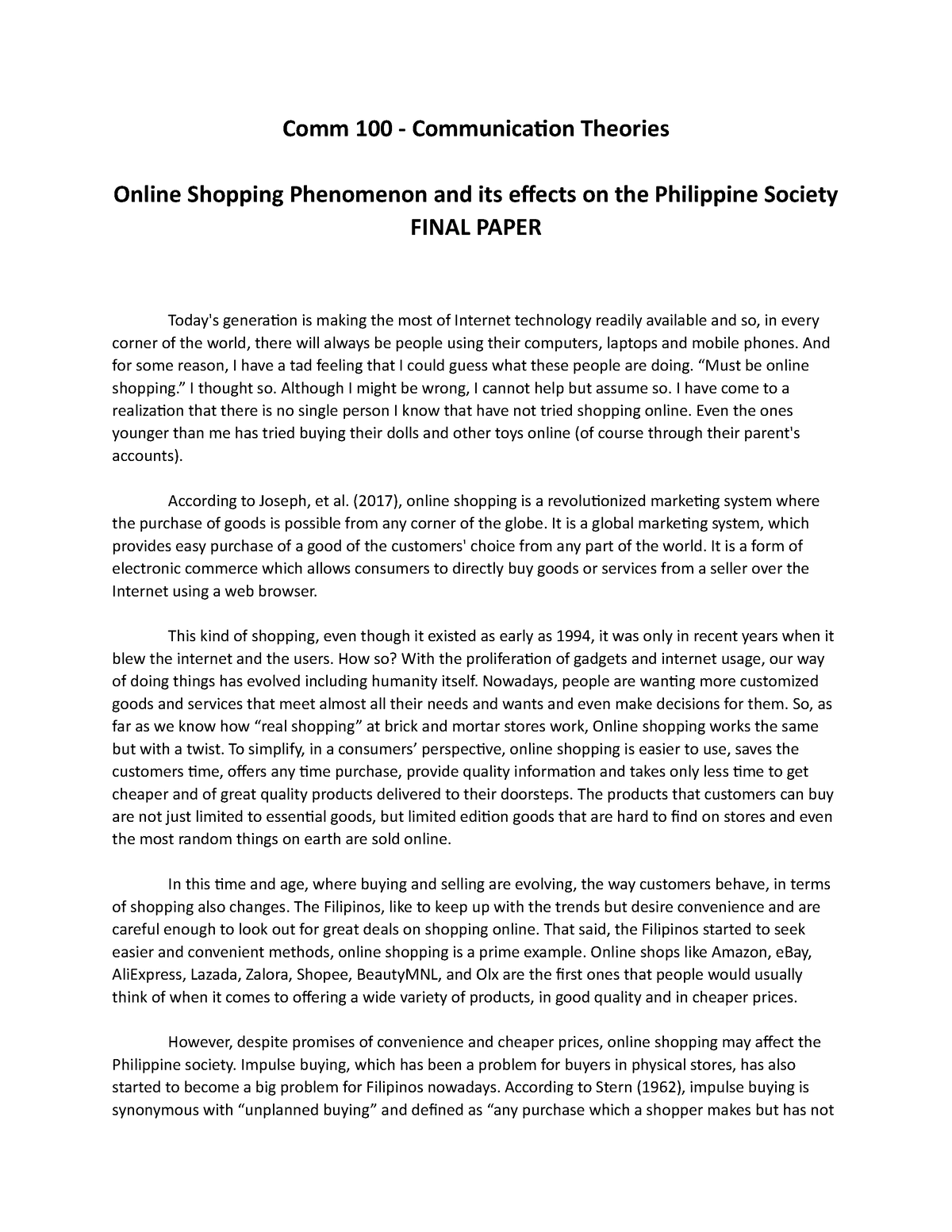 research paper about online shopping in the philippines