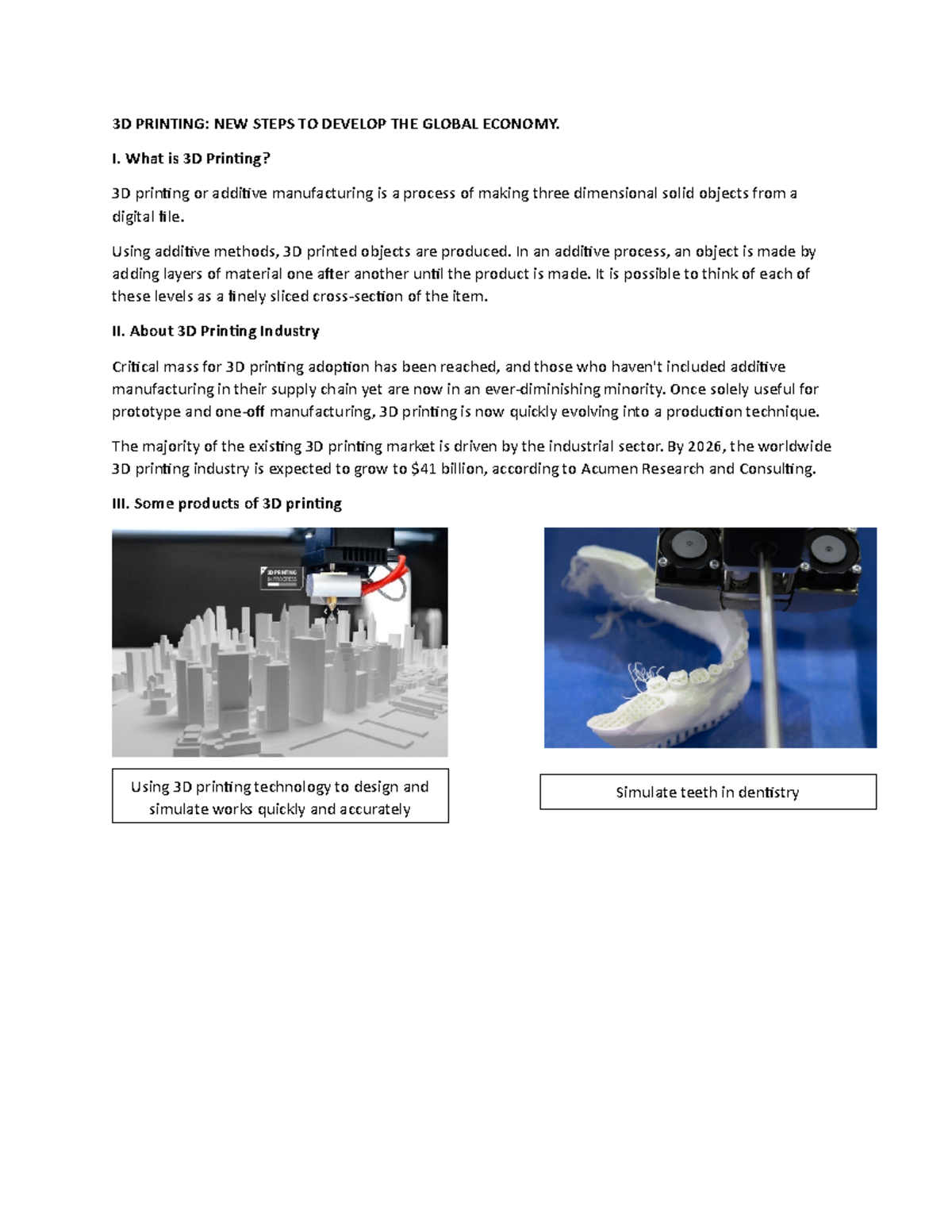 3D Printing - V B J - 3D PRINTING: NEW STEPS TO DEVELOP THE GLOBAL ...