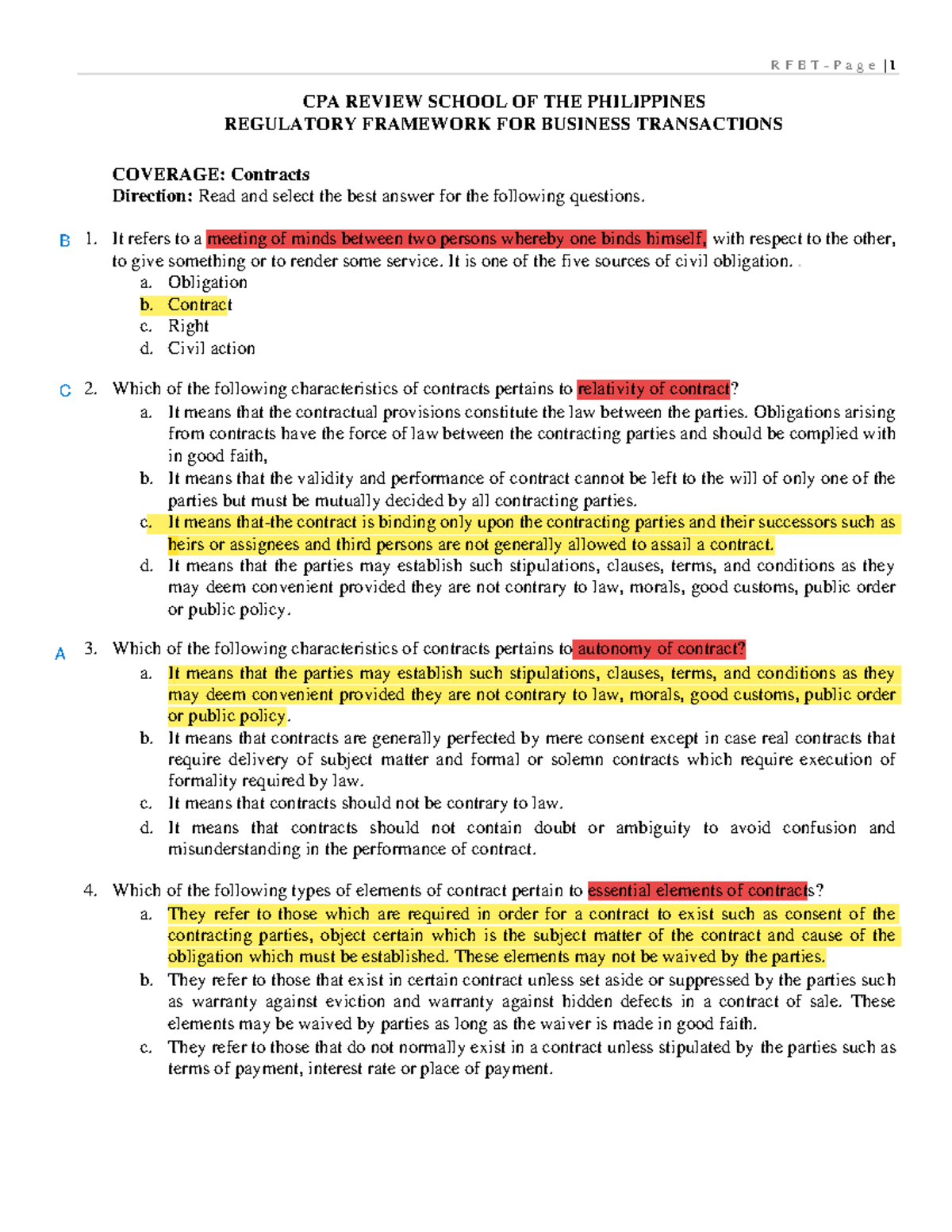 25520724 Reviewer CPA REVIEW SCHOOL OF THE PHILIPPINES REGULATORY 