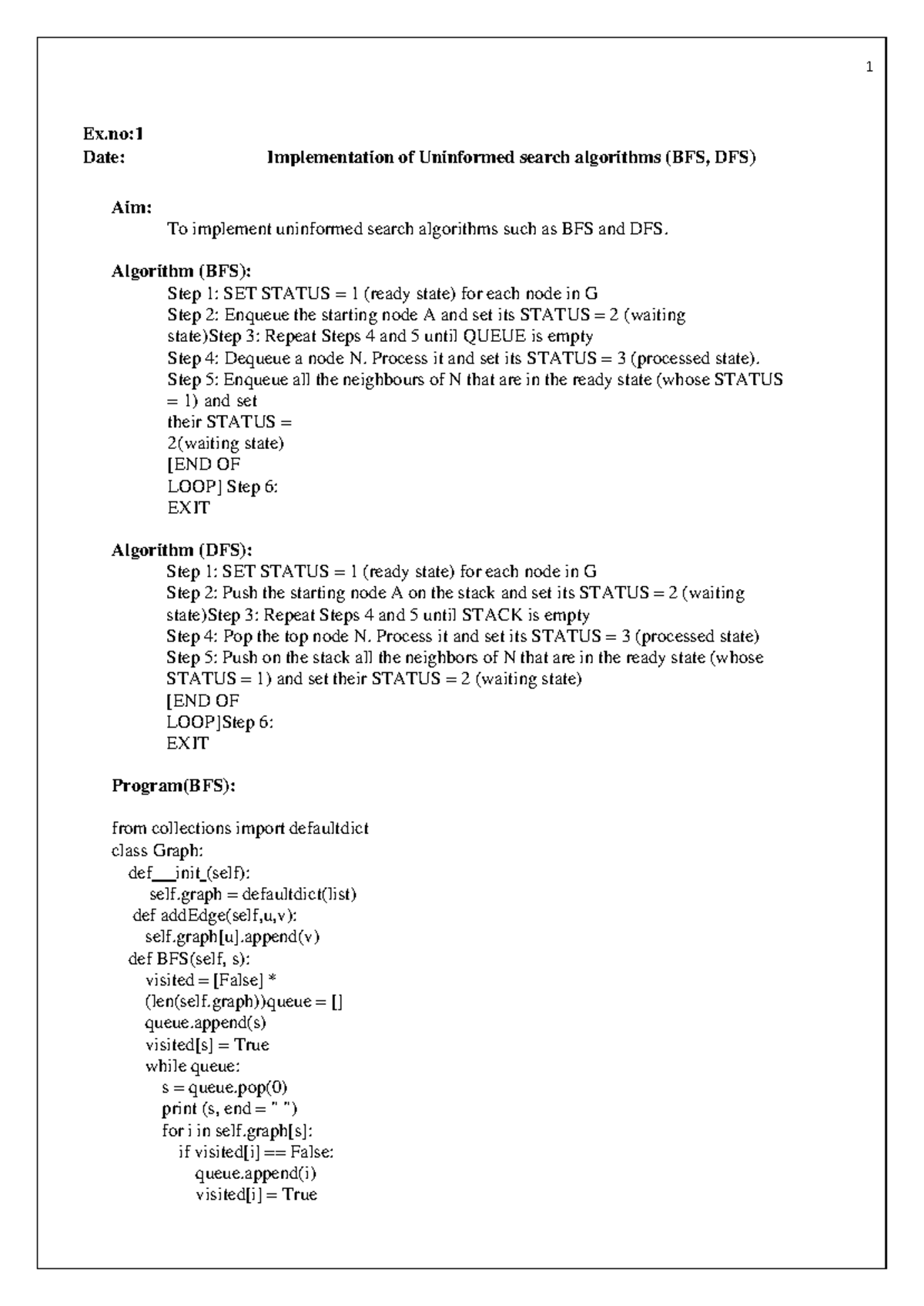 ALML all excersise labmanuel aligned removed - Ex: 1 Date ...