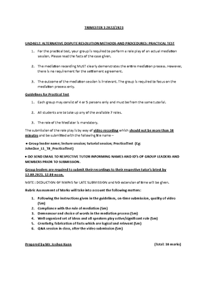 Practical Test Guidelines - TRIMESTER 3 2022/ UAD4612: ALTERNATIVE ...