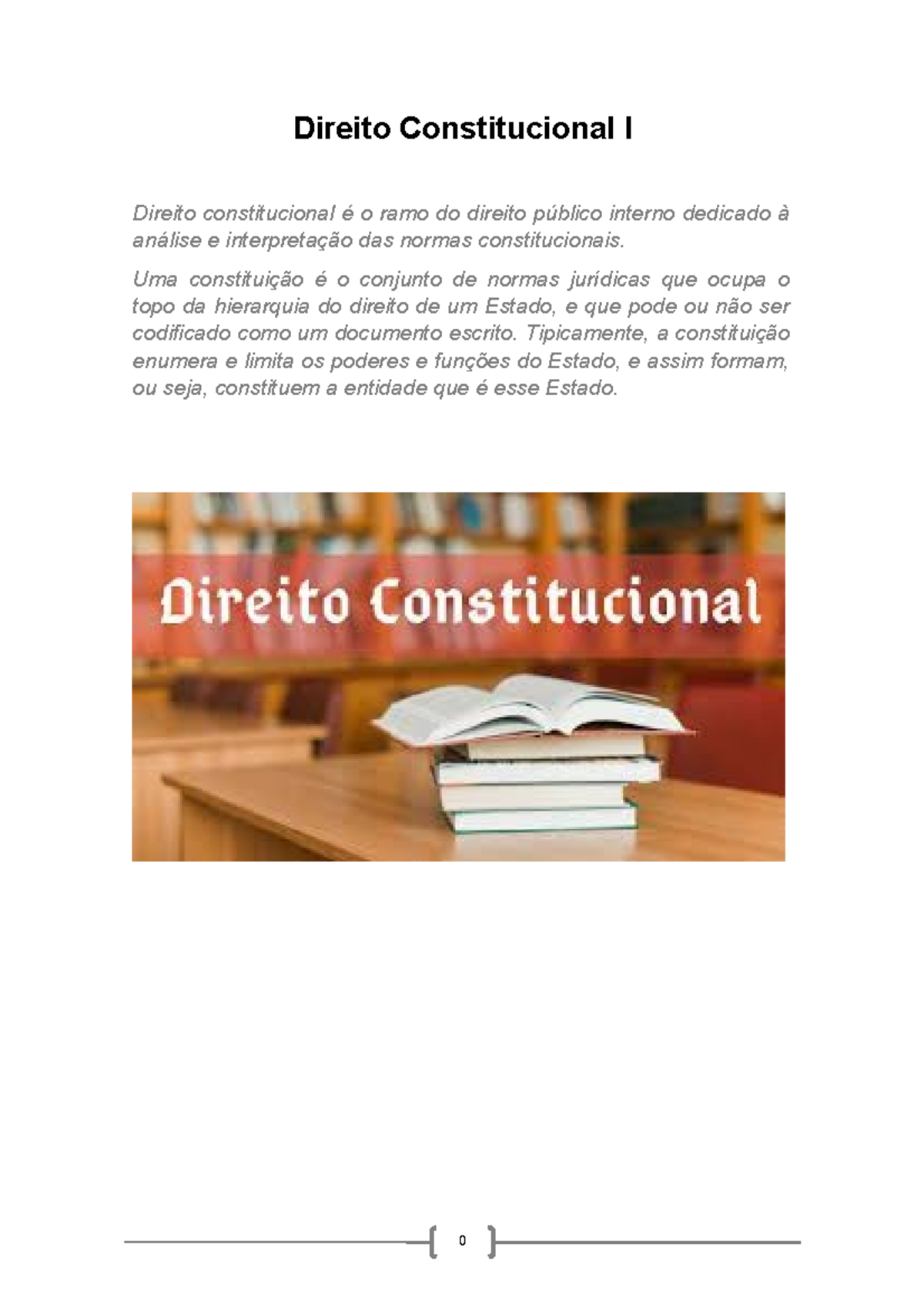 Direito Constitucional Início - Direito Constitucional I Direito ...