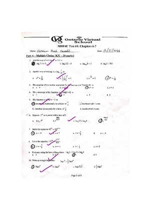 (Noah) MHF4U T2 - Mathematics for economics and social sciences - Studocu