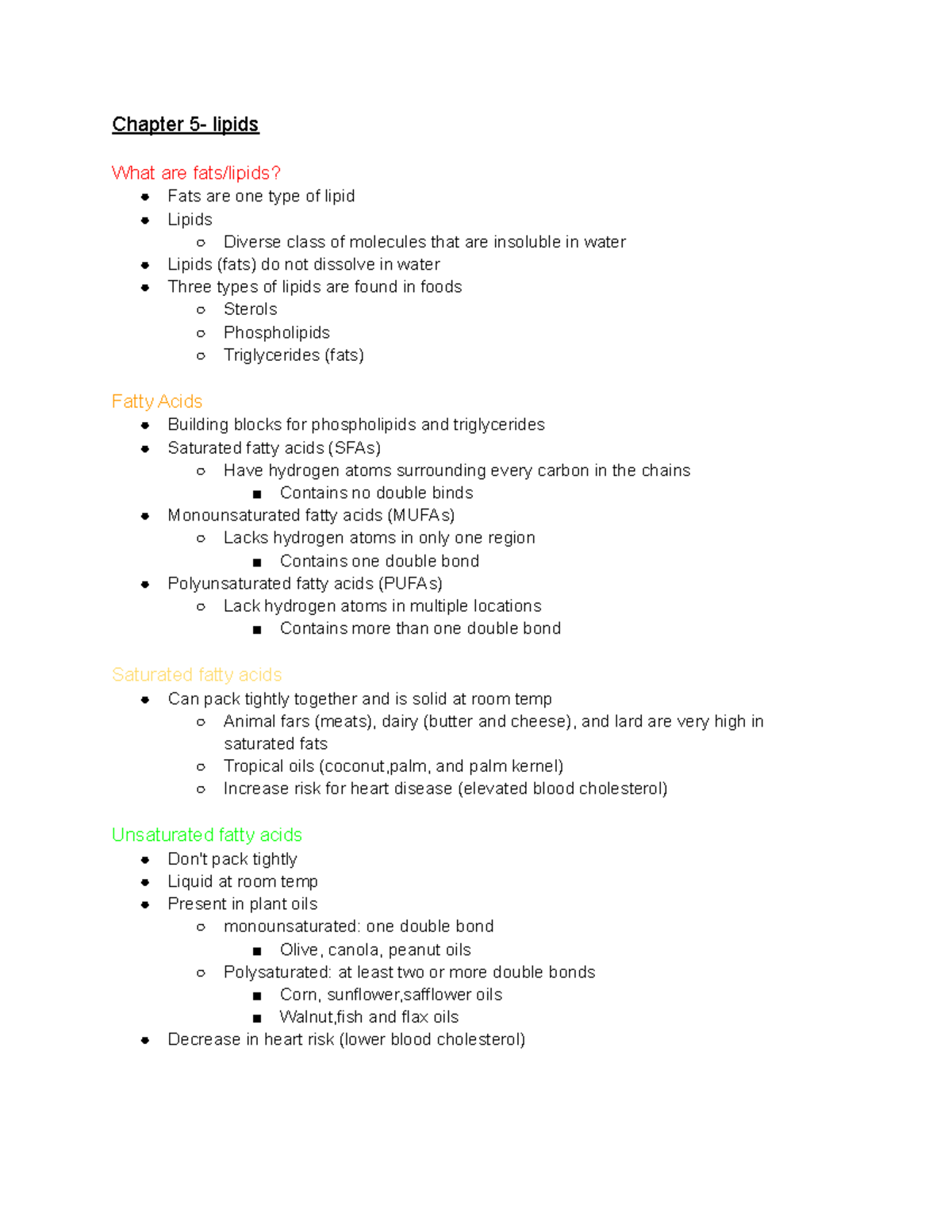 Chapter 5- Lipids - Chapter 5- Lipids What Are Fats/lipids? Fats Are ...