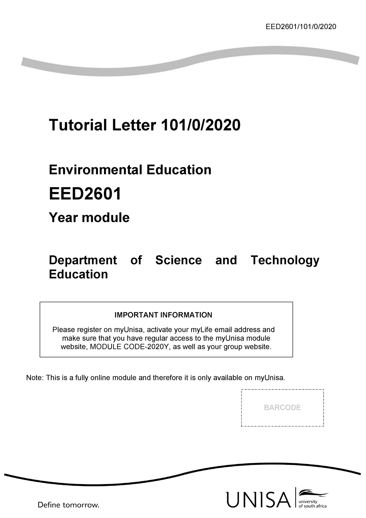 EED2601 Tutorial Letter 101 2020 - Warning: TT: Undefined Function: 32 ...