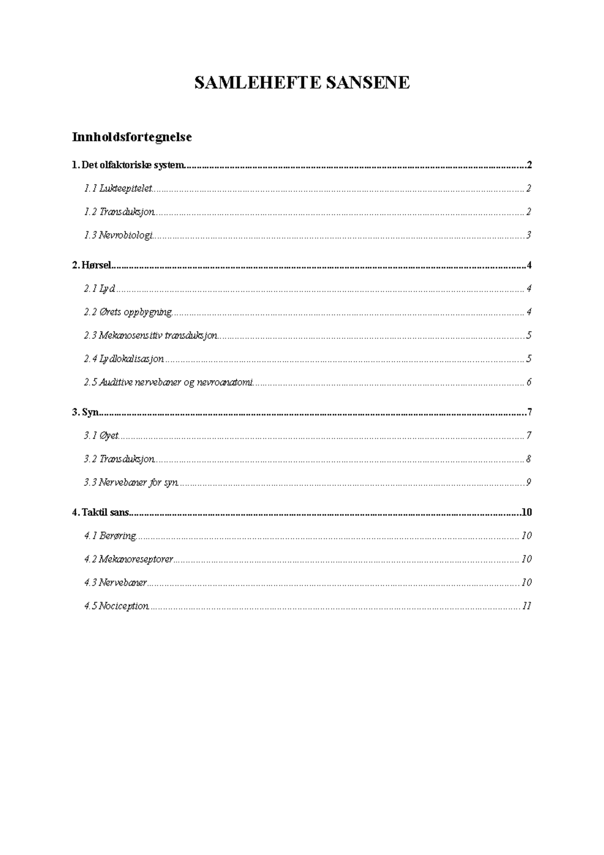 Sansene Samlehefte - Lettlest Sammendrag Fra Powerpoint, Og Noe Fra SNL ...