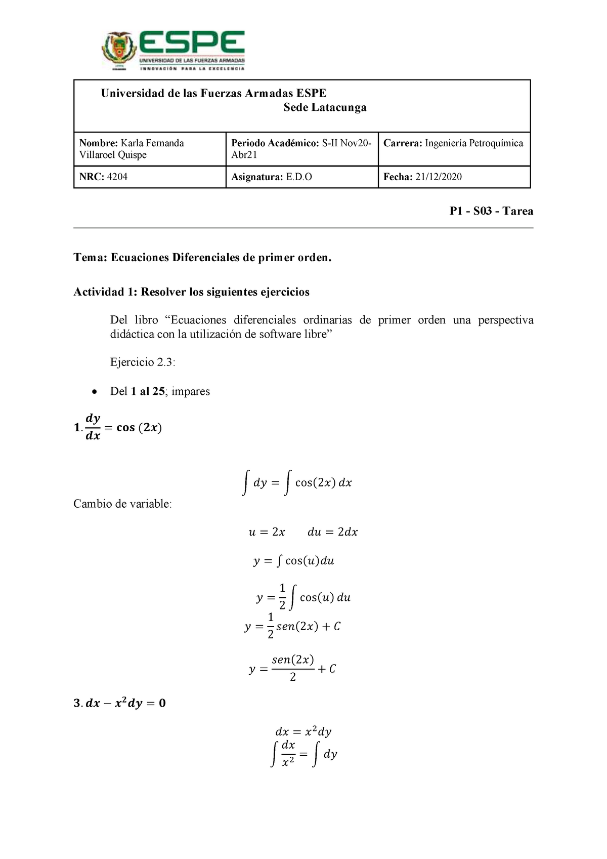 P1-S03-Tarea - Ecuaciones Diferenciales Ordianrias - Sede Latacunga ...