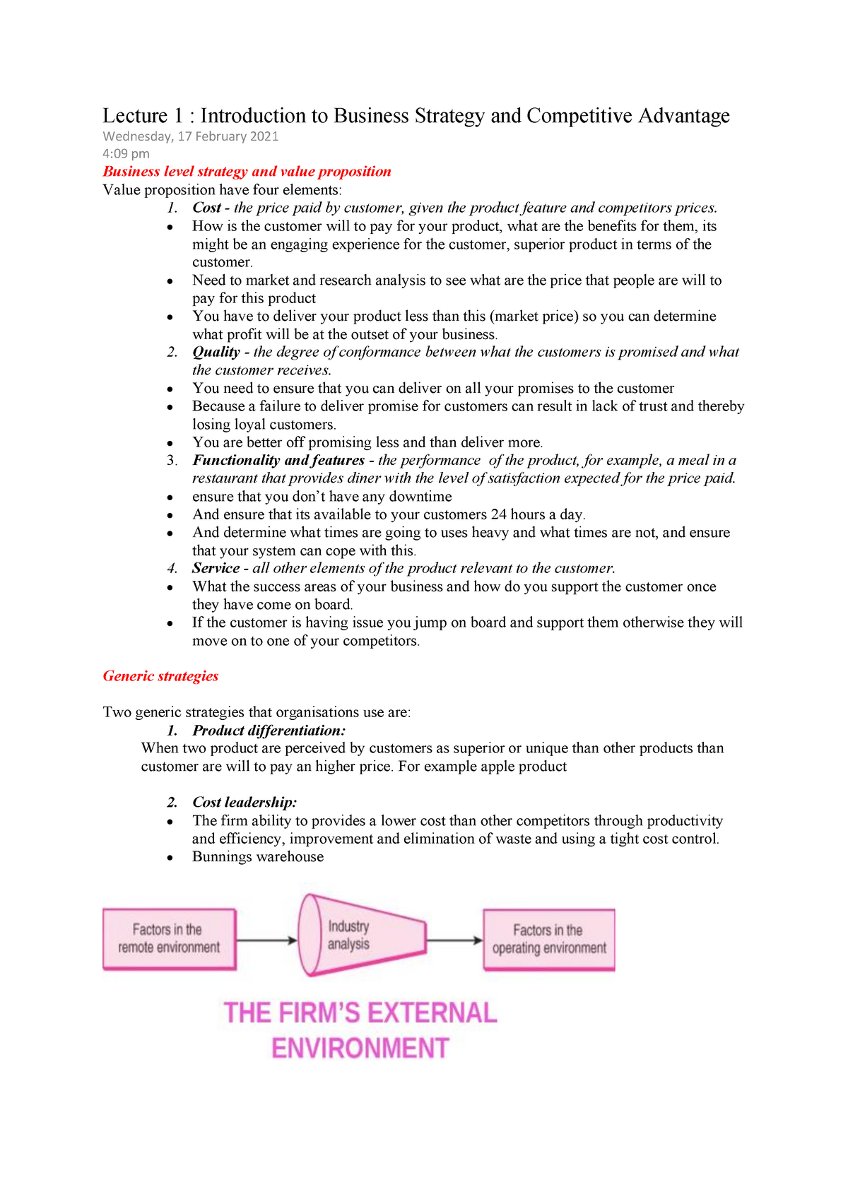 Topic 1 - Introduction To Business Strategy And Competitive Advantage ...