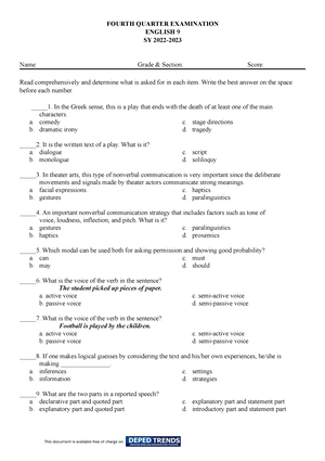 English-9 Q1 M1A Modals - English 9 Quarter 1 – Module 1A: Express ...