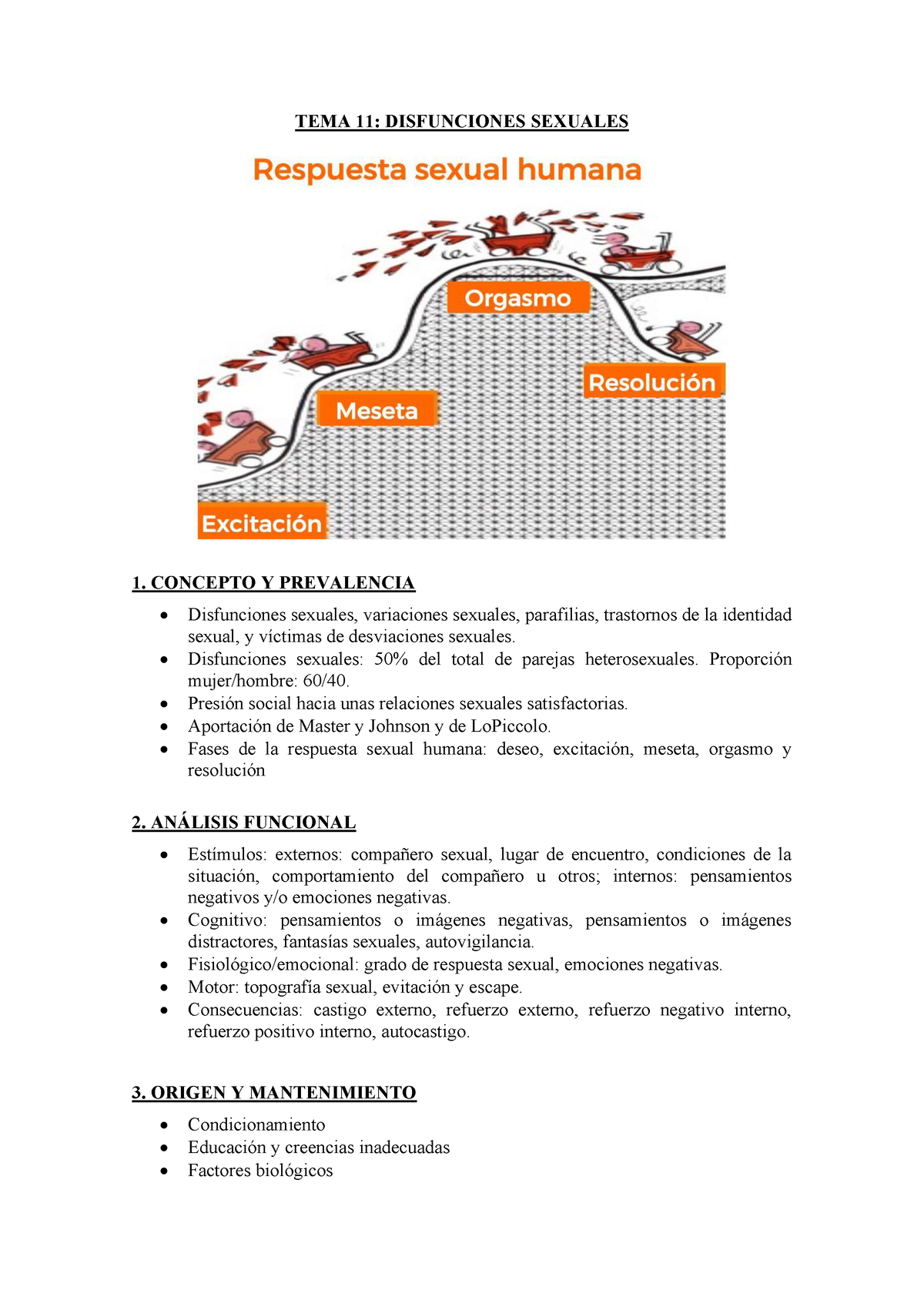 TEMA 11 TERAPIA PSICOLÓGICA - TEMA 11: DISFUNCIONES SEXUALES 1. CONCEPTO Y  PREVALENCIA Disfunciones - Studocu