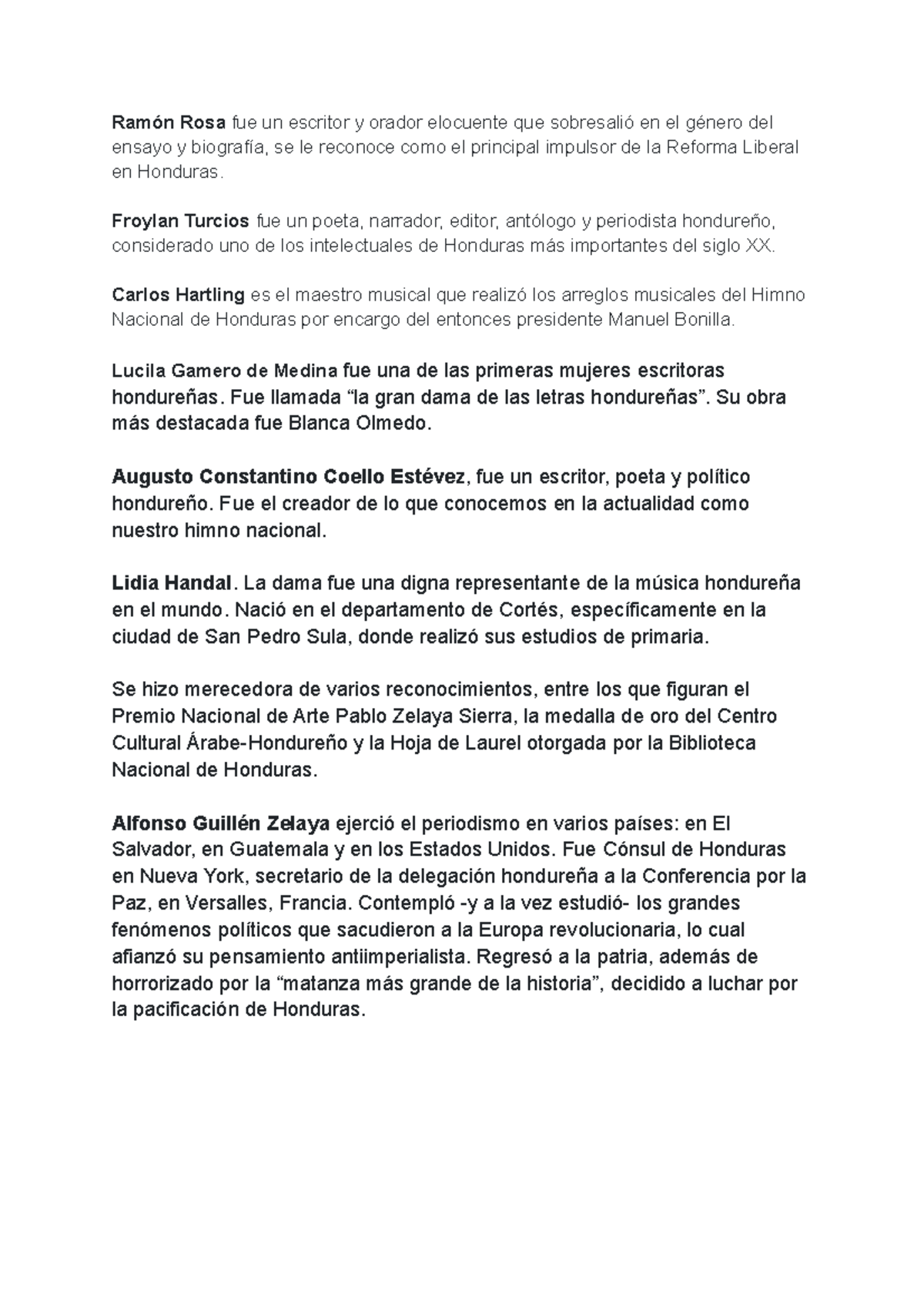 Personajes Historicos Destacados de Honduras - Ramón Rosa fue un ...