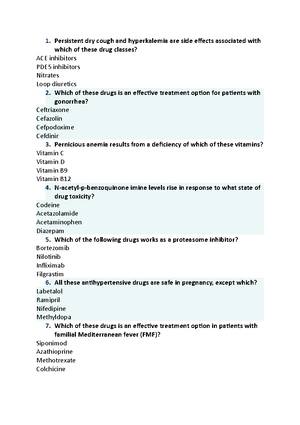 Pharmacology - Quiz - QUIZ - Pharmacokinetics Quiz 1. Which Of The ...