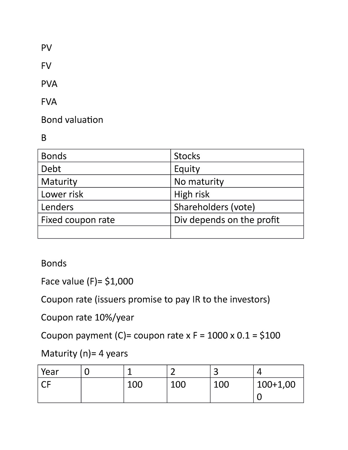 Bond - Tài Chính Doanh Nghiệp 1 - PV FV PVA FVA Bond Valuation B Bonds ...