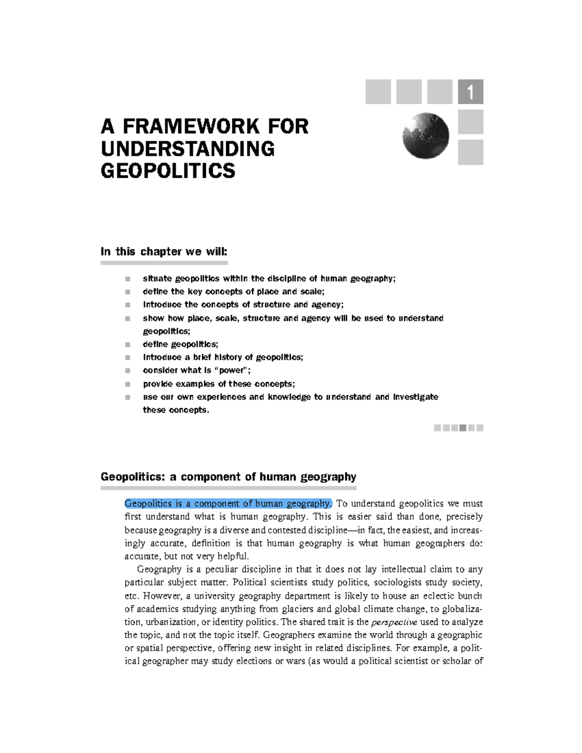 Geopolitics Flint - Political Science - In this chapter we will ...