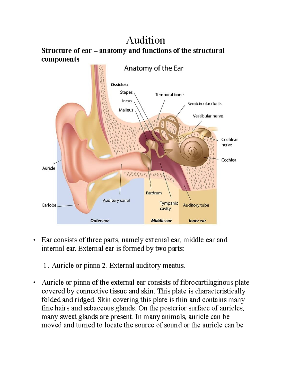 M2 Notes EAR - Semester 2 Kerala University BSc Psychology - Audition ...