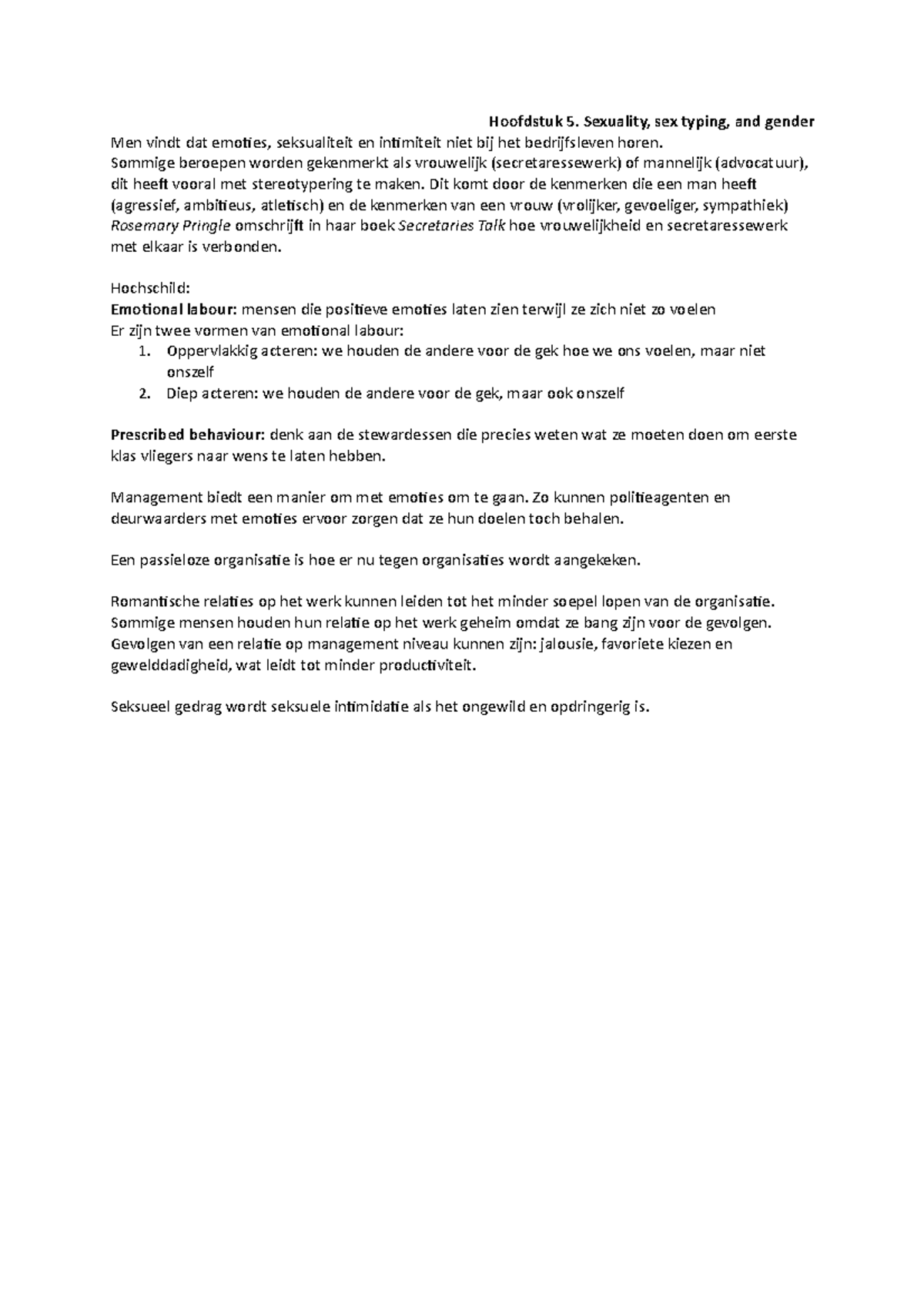 Hoofdstuk 5 En 6 Samenvatting Organizational Behaviour And Work