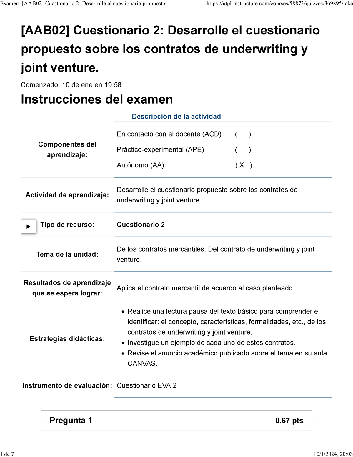 Examen [AAB02] Cuestionario 2 Desarrolle El Cuestionario Propuesto ...