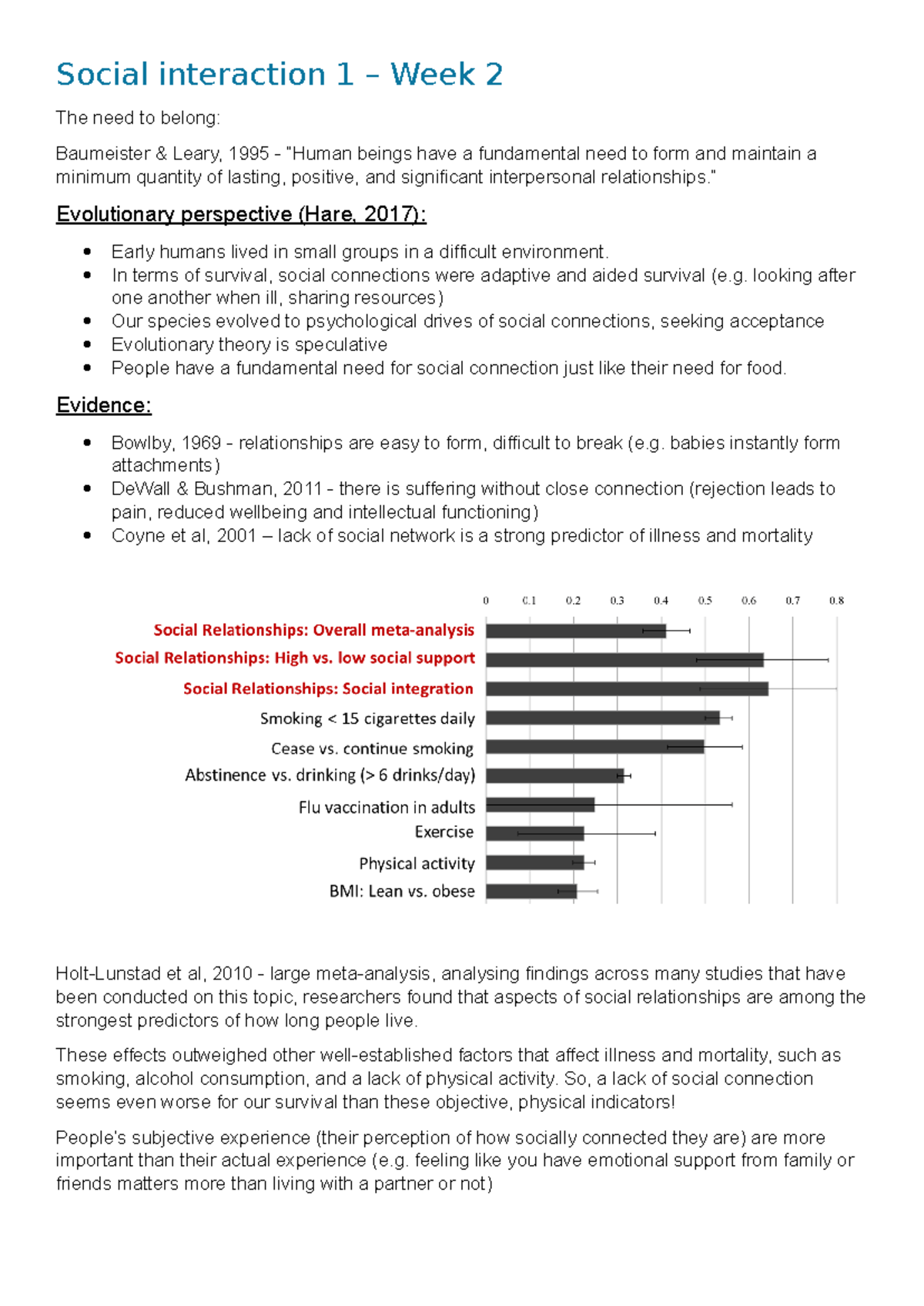Social interaction 1 - ” Evolutionary perspective (Hare, 2017): Early ...