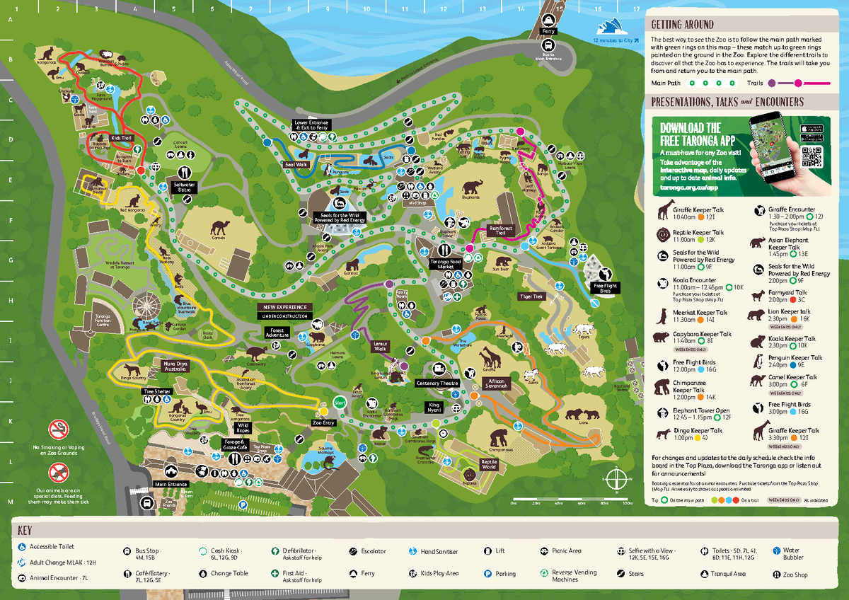 Taronga Zoo Sydney Map 17July2023 - 1 Kangaroos Red Kangaroo Guinea ...