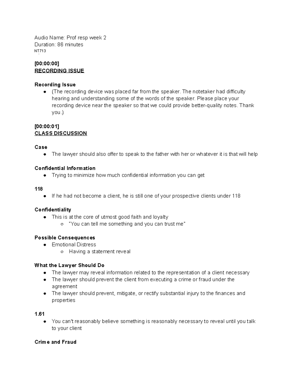 Prof resp week 2 - Notes - Audio Name: Prof resp week 2 Duration: 86 ...