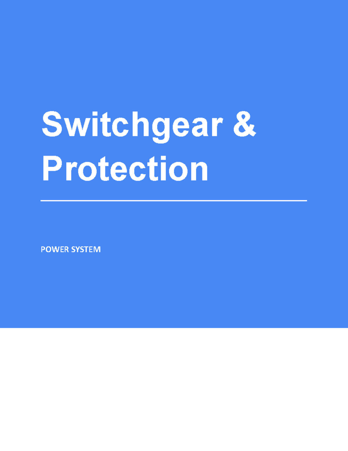 Switchgear protection and working of switch gear Copyright © 2014