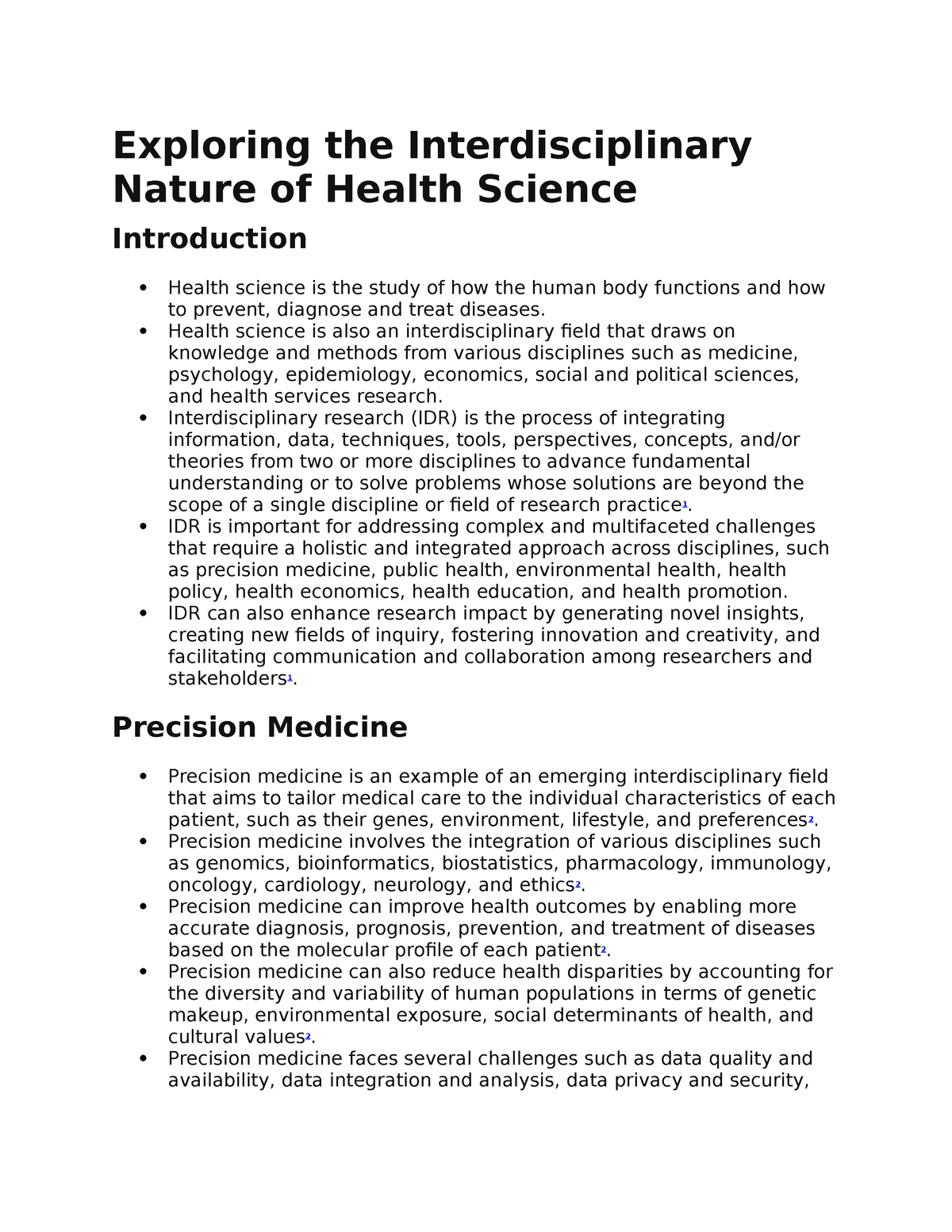 interdisciplinary research case studies from health and social science