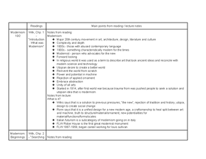 ARTH 370 EXAM 3 Review - Professor: Ronn Daniels - Readings Main points ...