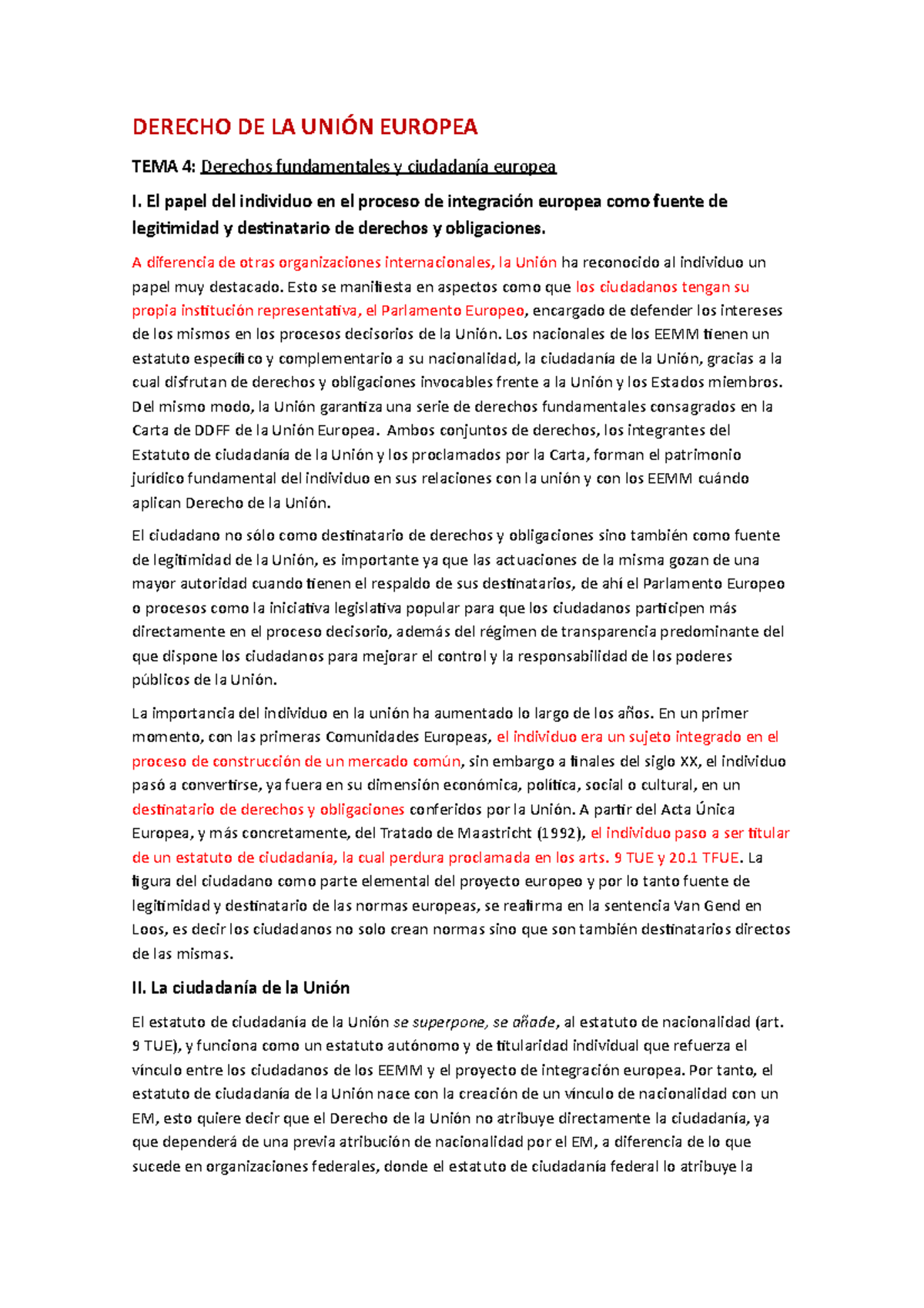 TEMA 4 DUE - Tema 4 Derecho de la UE - DERECHO DE LA UNIÓN EUROPEA TEMA ...