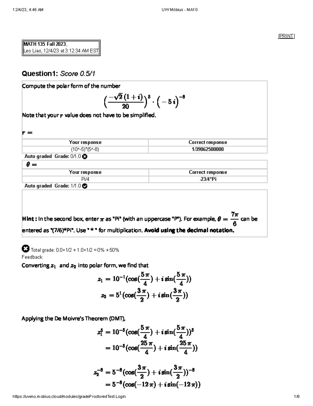 UW Möbius - MA10 - [PRINT] MATH 135 Fall 2023, Leo Liao, 12/4/23 at 3 ...