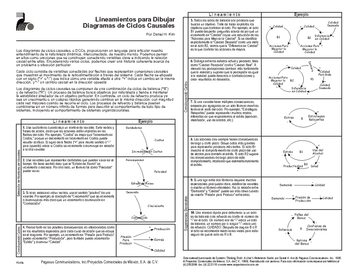 Diagramas de ciclos causales L i n e a m i e n t o Ejemplo SelecciÛn