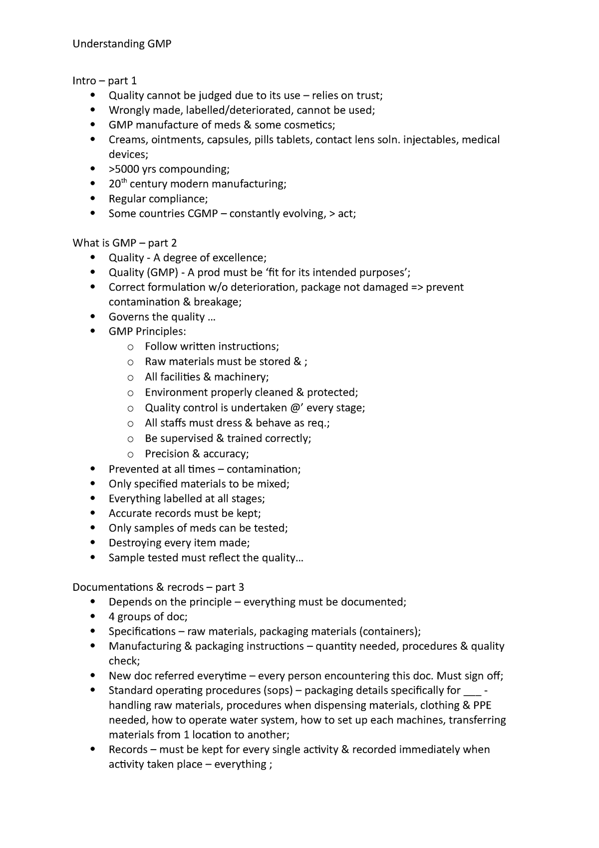 [Notes] Understanding GMP - Understanding GMP Intro – part 1 Quality ...