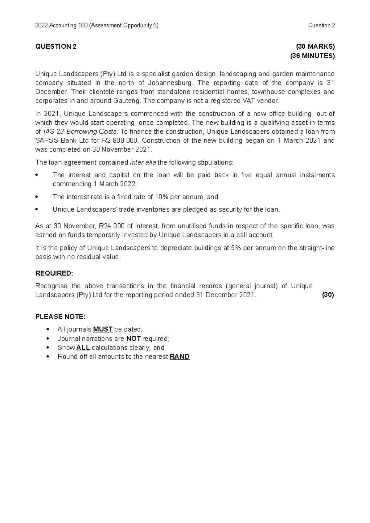 Chapter 16 QB Q4 Solution - 2022 Accounting 100 (Assessment Opportunity ...