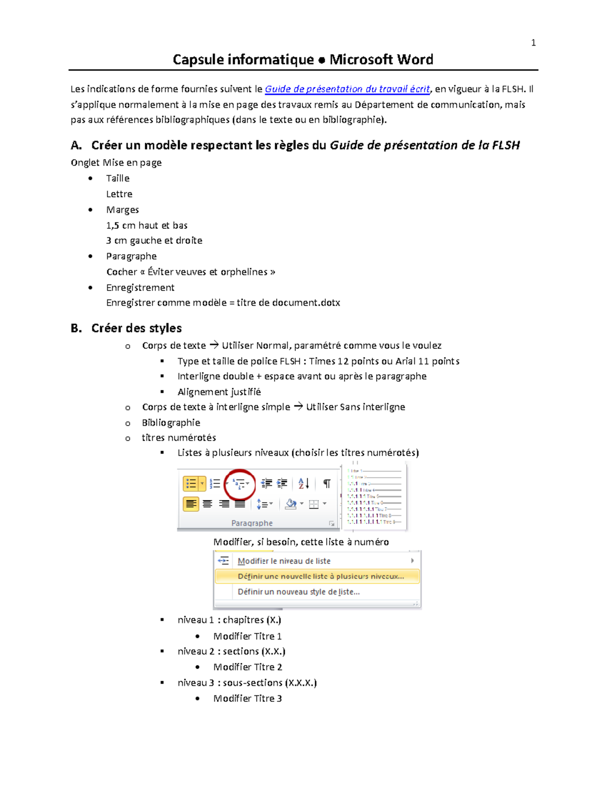 COM128 04 capsule informatique word precisions v1 - 1 Capsule ...