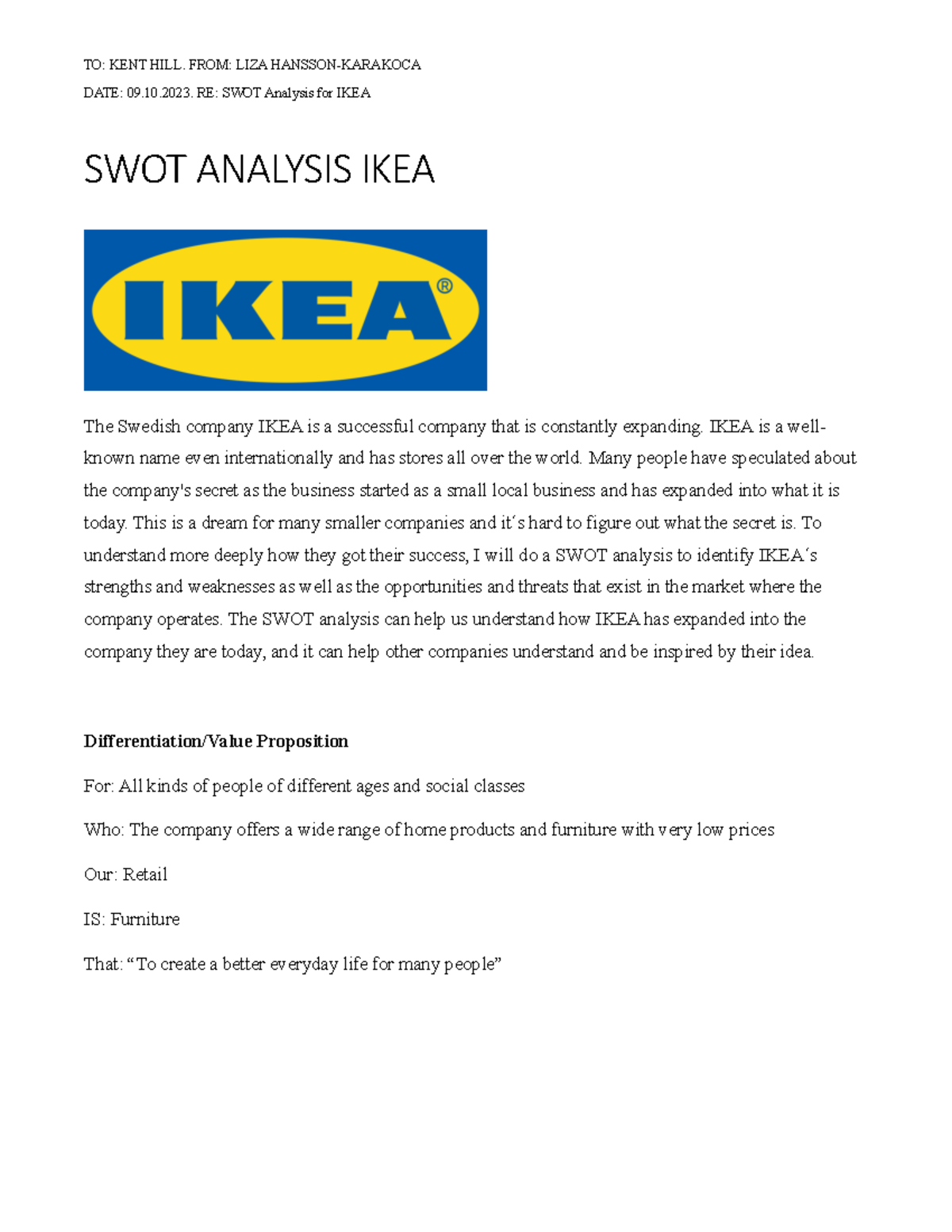 ikea swot analysis essay