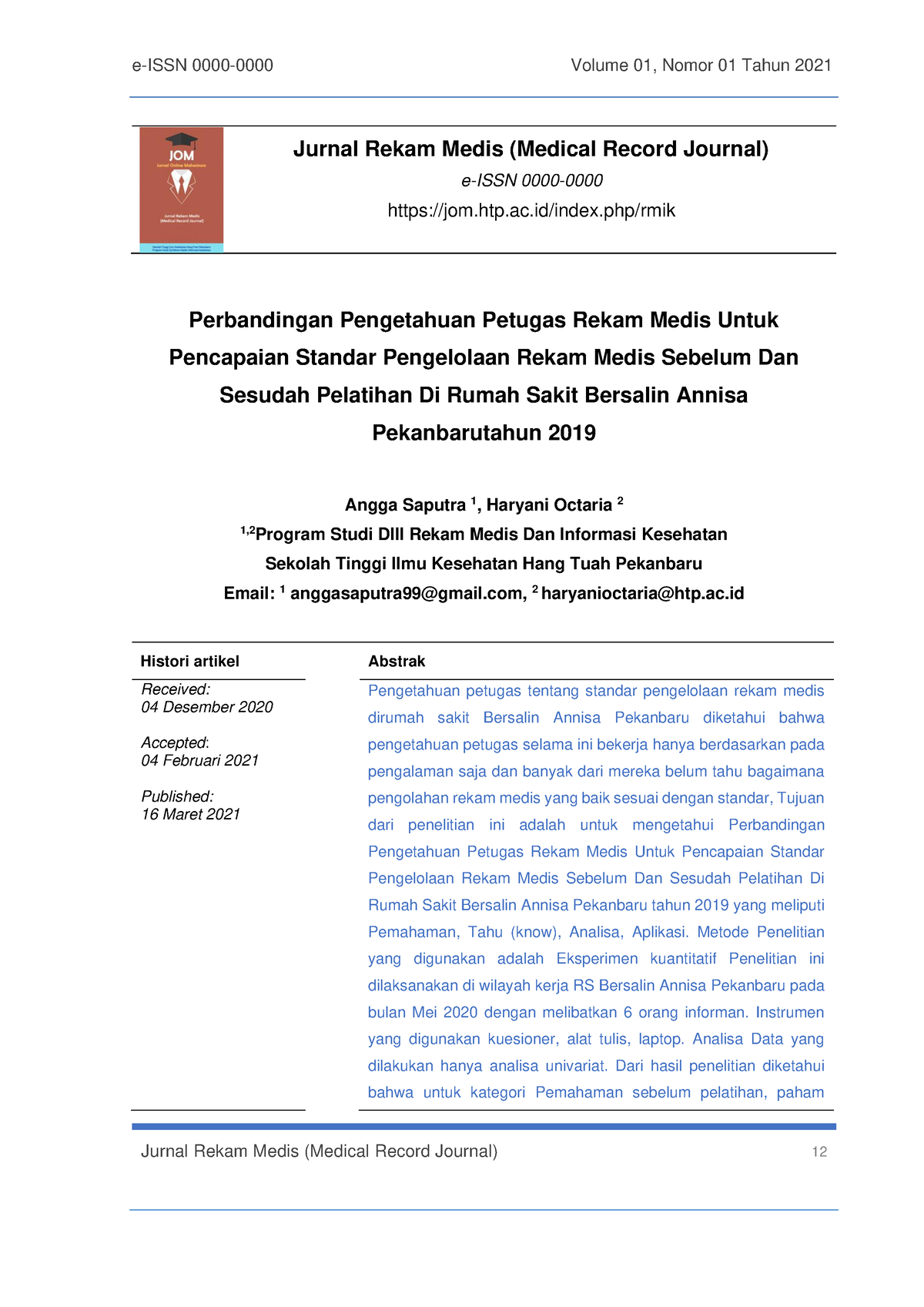 Acahya,+RMIK+2 - Tugas - Jurnal Rekam Medis (Medical Record Journal) E ...