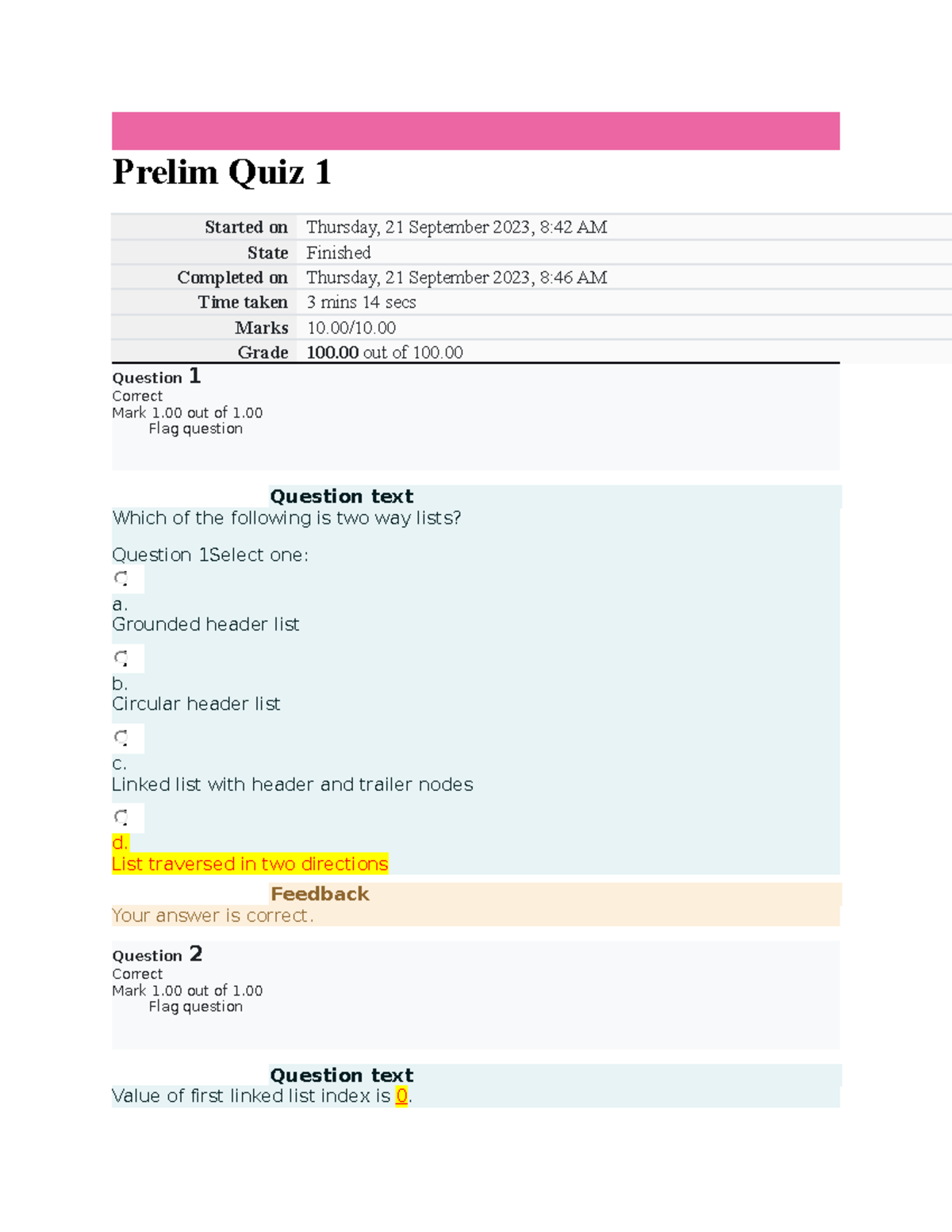 UGRD-ITE6202B Data Structure And Algorithms 2023 Prelim Quizzdes ...