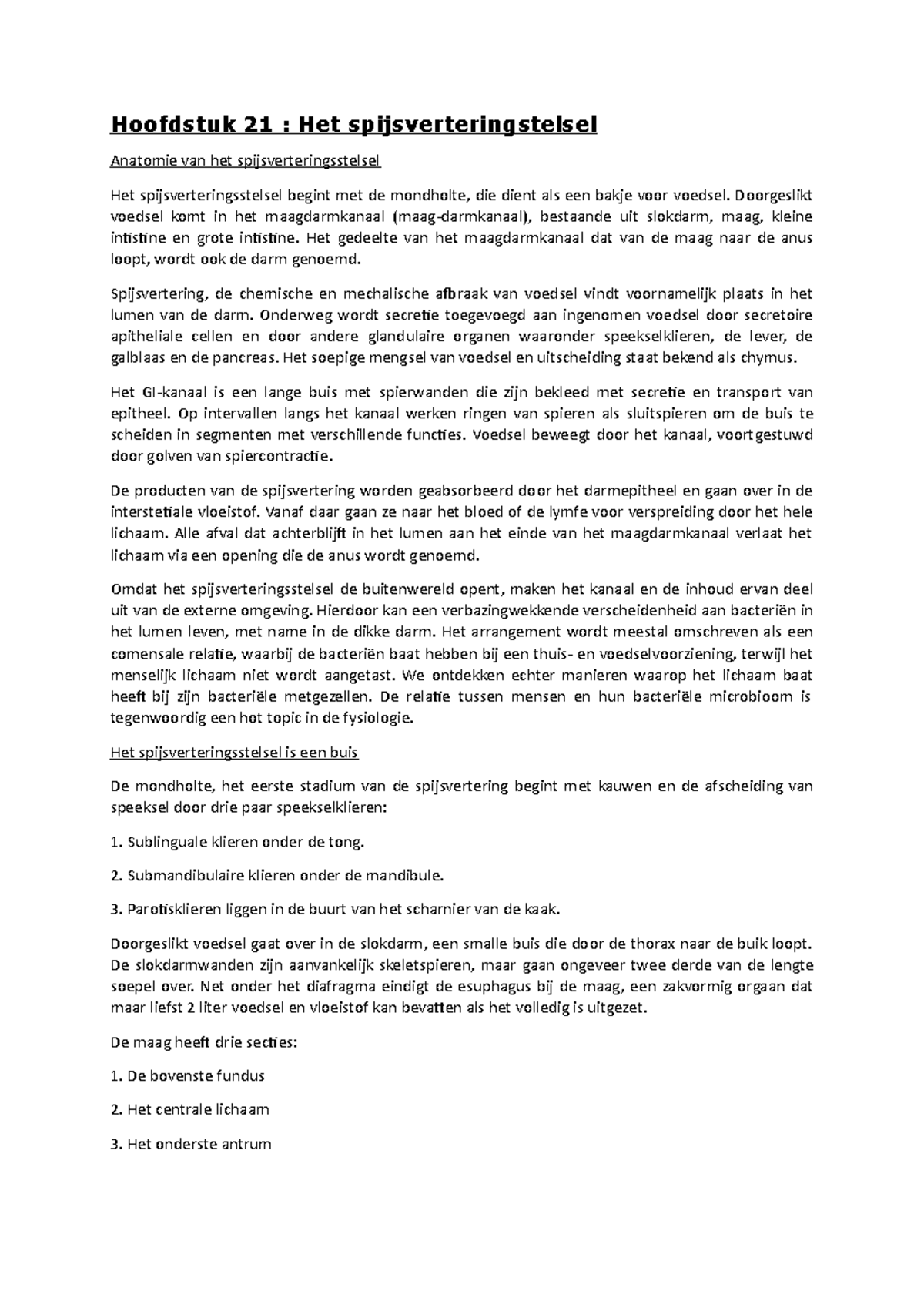 Hoofdstuk 21 Human Physiology vertaling Hoofdstuk 21 Het