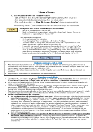 LLB203 Week 3 Tut - Week 3 Tutorial Notes - LLB203 Constitutional Law ...