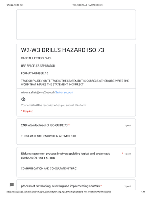 W2-W3 Drills Hazard ISO 73 P3 - IDENTIFICATION: TYPES of HAZARD kindly ...
