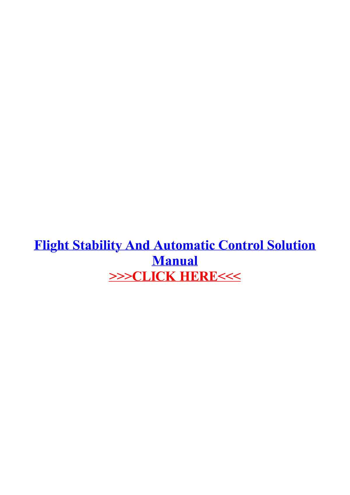 Flight stability and automatic control solution manual StuDocu