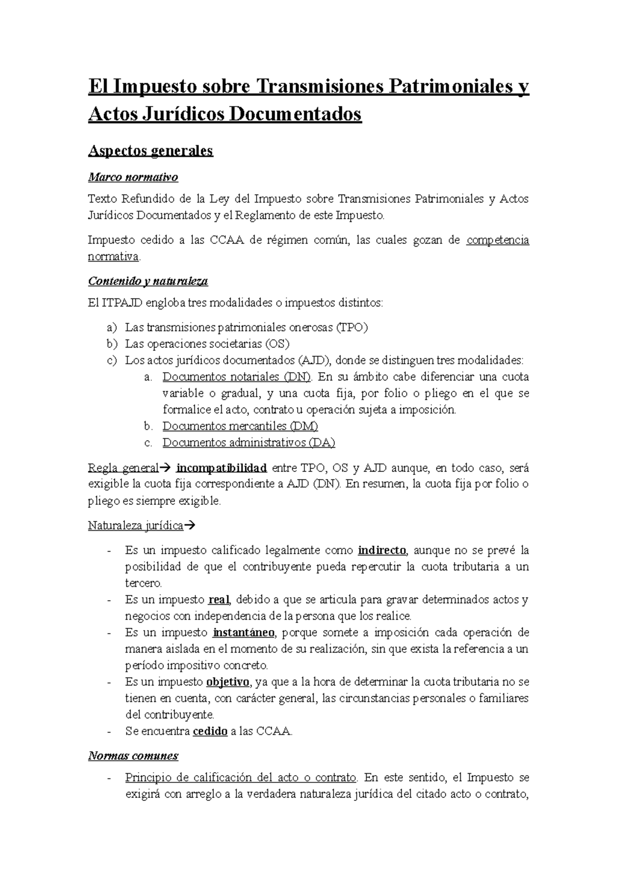 Itpajd Impuesto sobre Transmisiones Patrimoniales y Actos Jurídicos Itpajd Impuesto sobre Transmisiones Patrimoniales y Actos Jurídicos