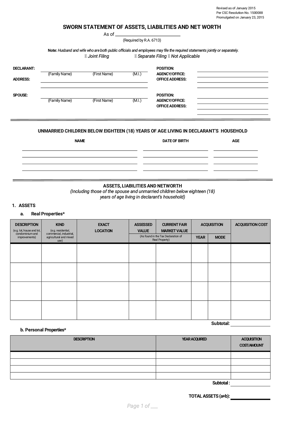 Saln - Letter of Intent - Revised as of January 2015 Per CSC Resolution ...