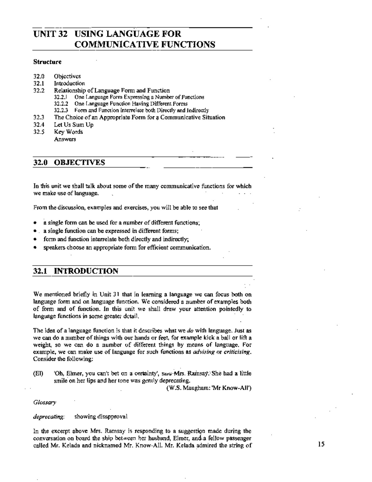 Unit-32 - Lecture notes - UNIT 32 USING LANGUAGE FOR COMMUNICATIVE ...