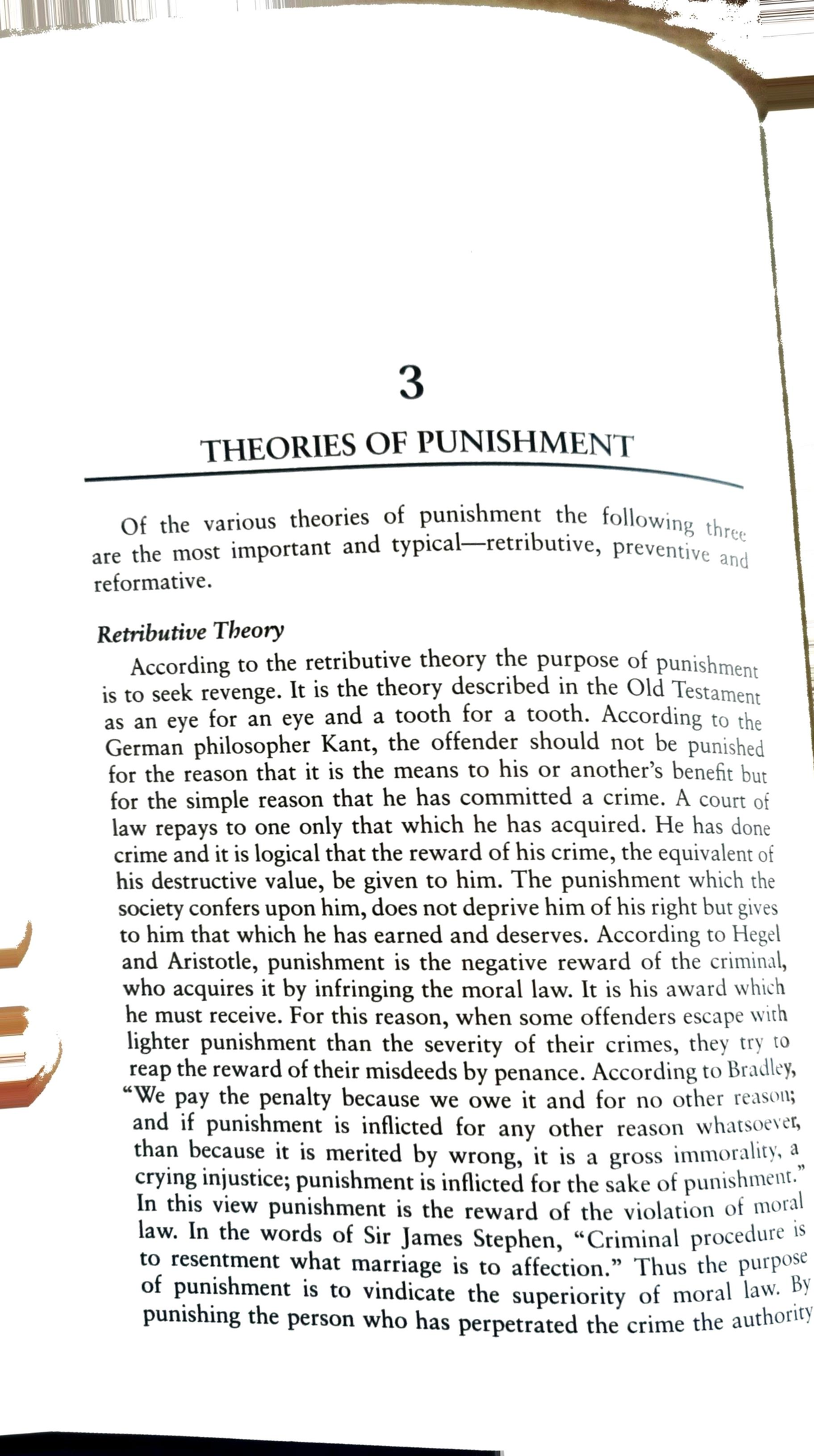 Theories of Punishment - Retributive Theory Accordingto the ...