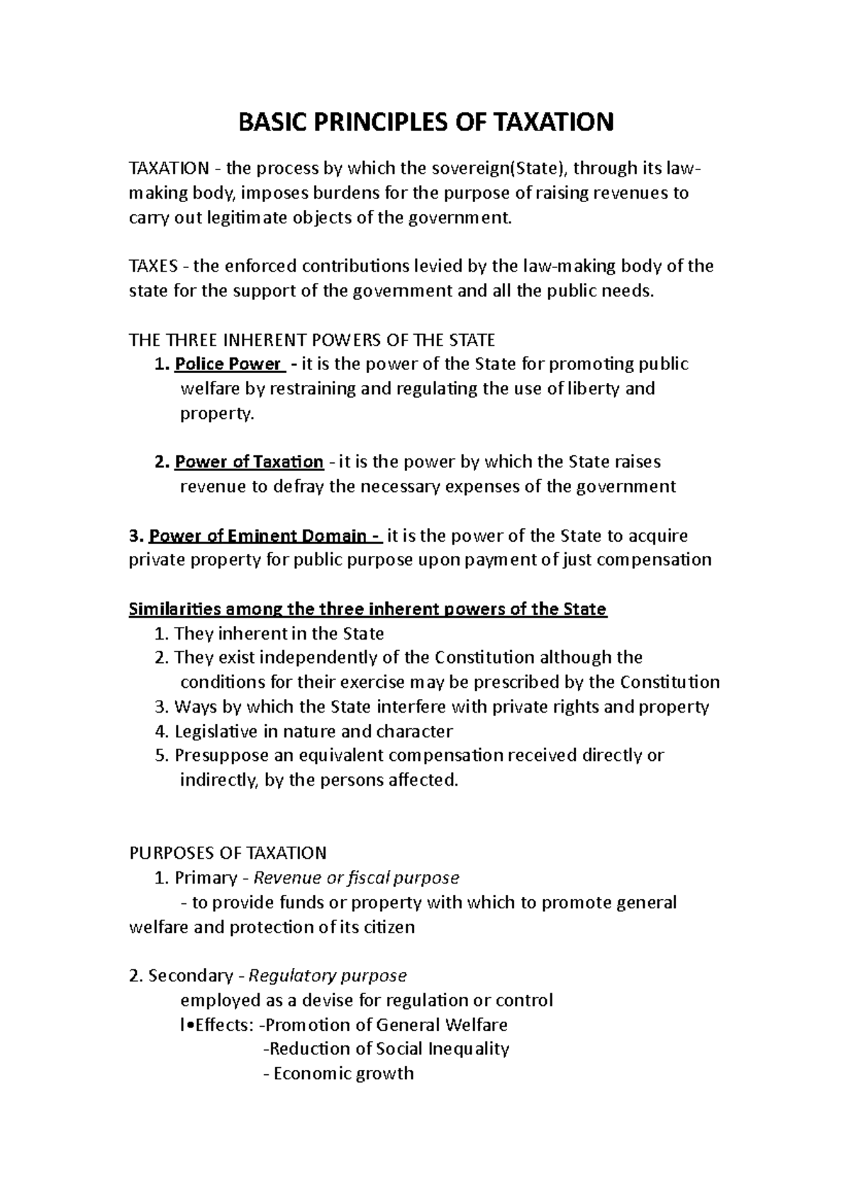 Basic Principles OF Taxation - Module I - BASIC PRINCIPLES OF TAXATION ...