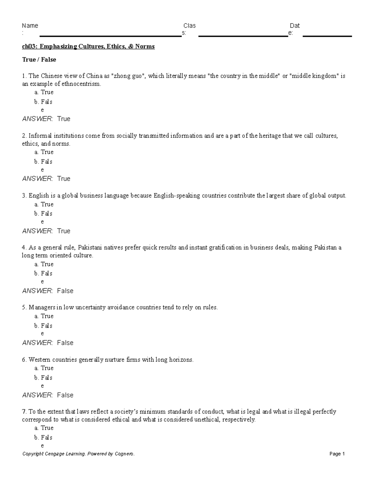 Ch03 Emphasizing Cultures Ethics Norms - : S: E: Ch03: Emphasizing ...