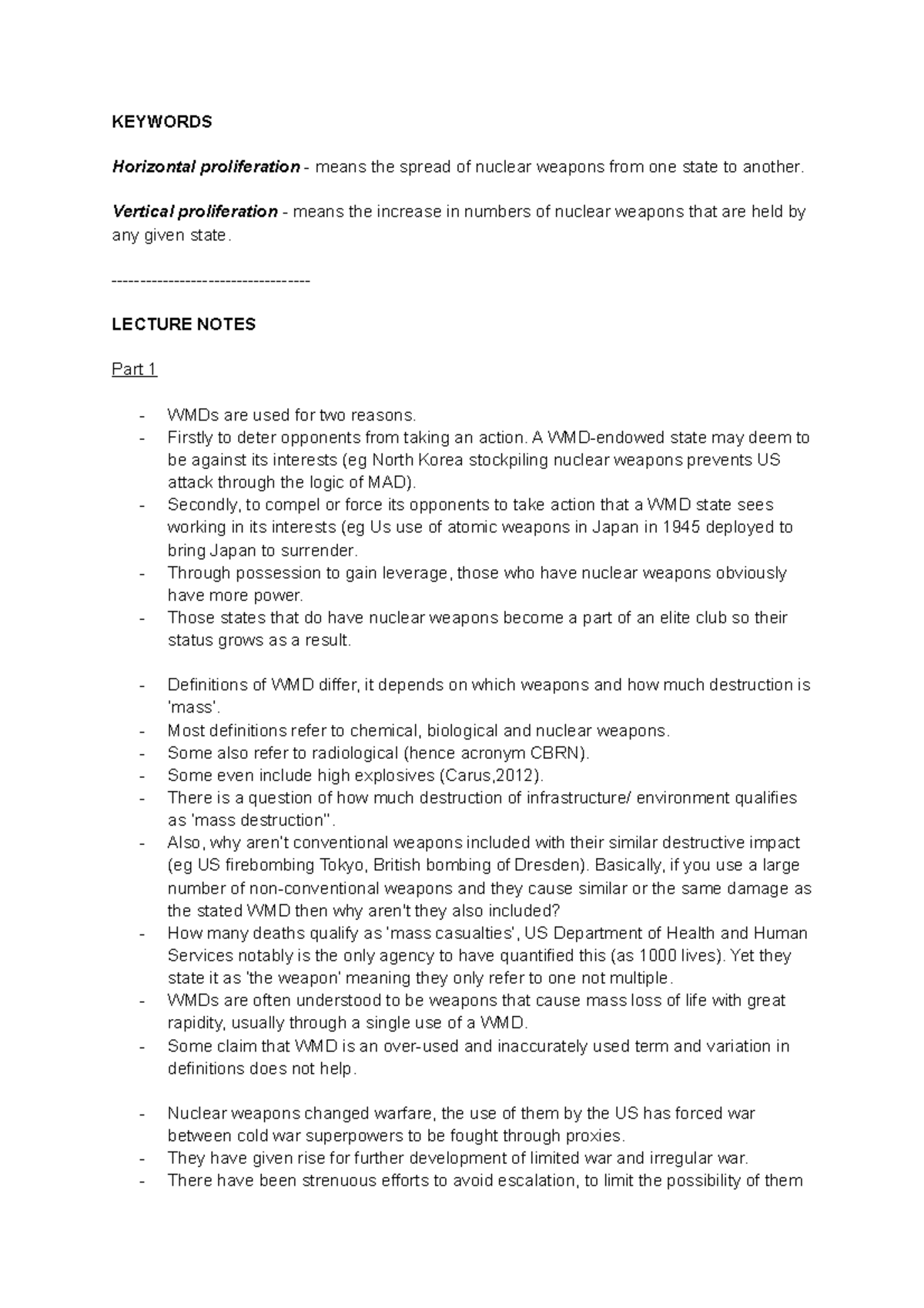 [PIR] Weapons of mass destruction and 'international regimes ...